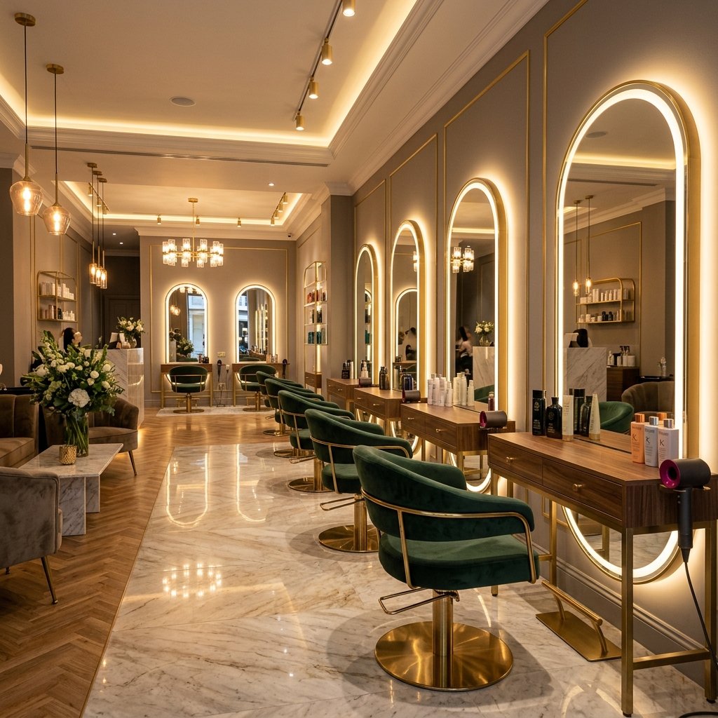 Beauty salon website service list and booking page