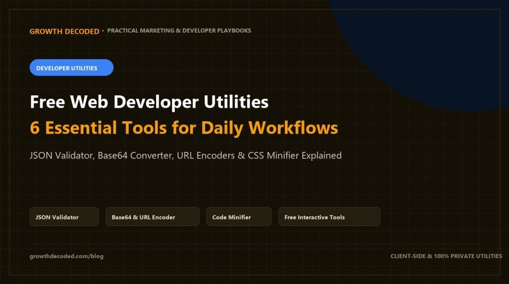 Free Web Developer Utilities Guide Cover Graphic
