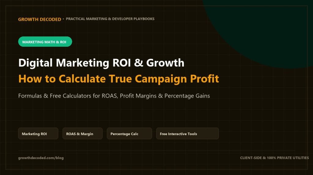 Digital Marketing ROI & Percentage Growth Guide Cover Graphic